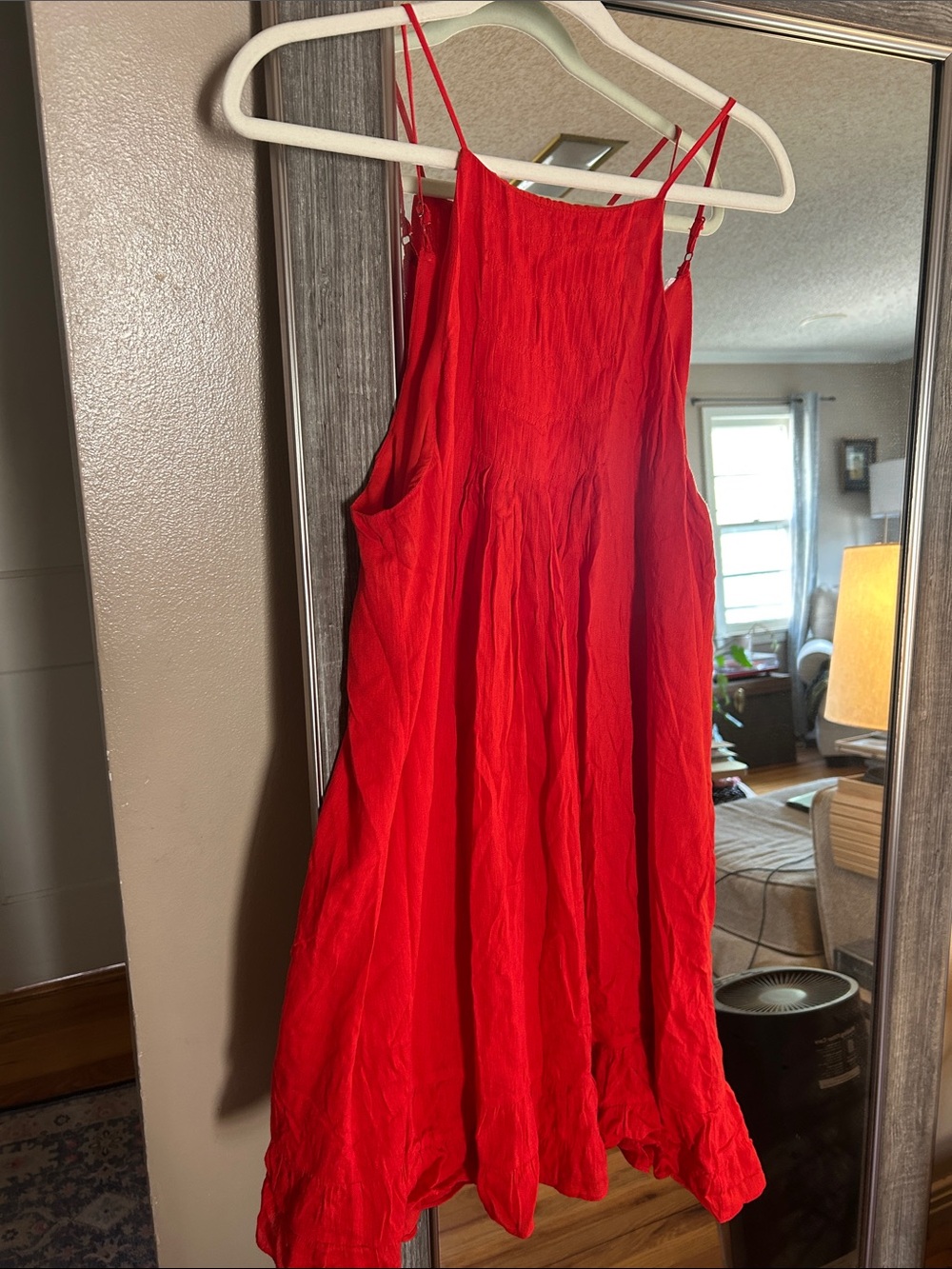 Esley Red Spaghetti Strap Mini Dress
